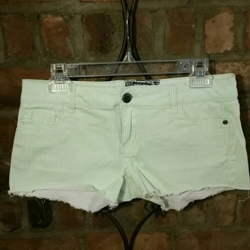 Mint/white stripe shorts